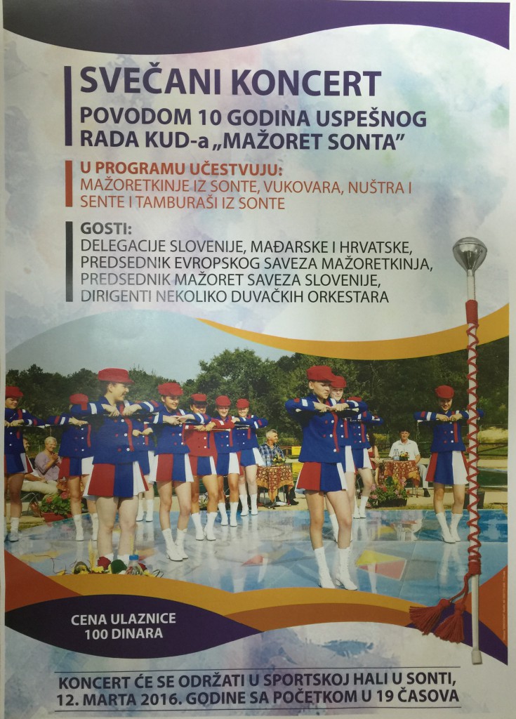koncert mažoretkinje sonta , 10 godina postojanja,